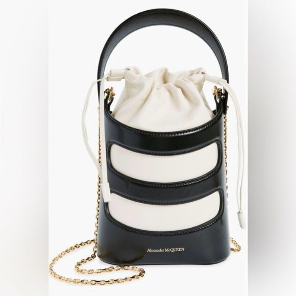 Alexander McQueen Mini The Rise Leather Bucket Bag